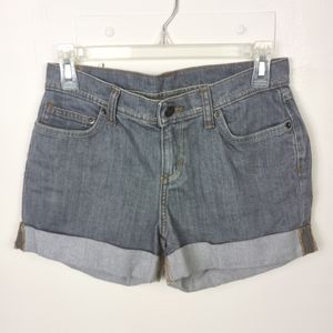 Patagonia Womens Shortie Shorts Size 26 Gray Denim 3" Stretch Cuffs Pockets